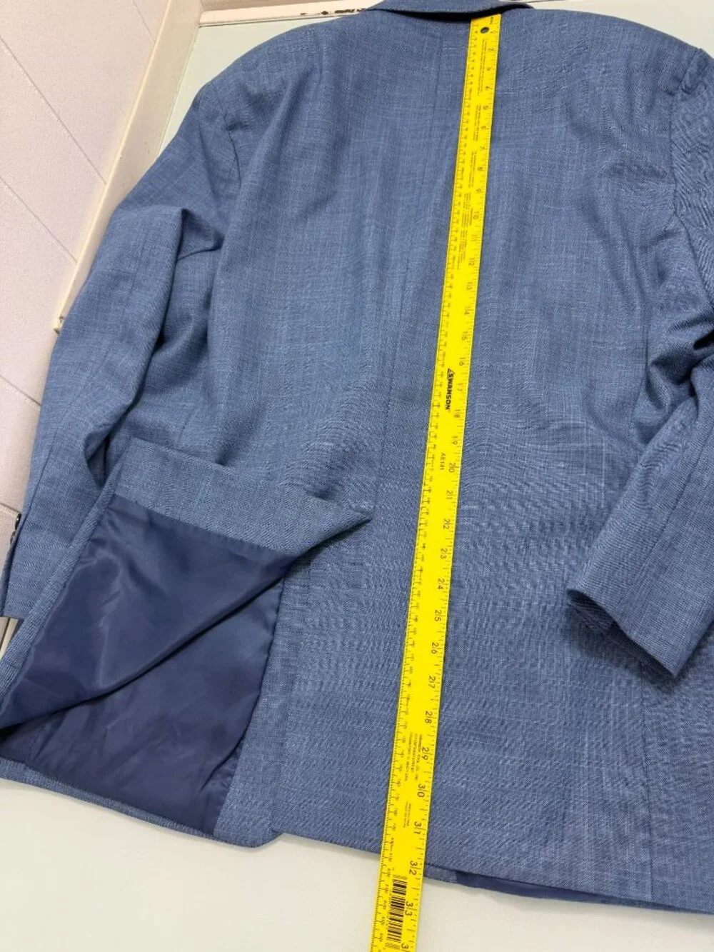 Lauren Ralph Lauren Blazer Suit Jacket 46L Stretch Blue Two Button Single Vent
